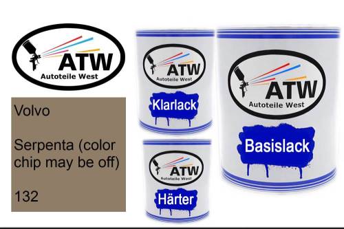 Volvo, Serpenta (color chip may be off), 132: 1L Lackdose + 1L Klarlack + 500ml Härter - Set, von ATW Autoteile West.